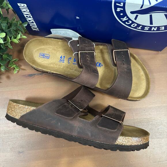 Birkenstock Arizona Soft Footbed Oiled Leather Habana Sandals Size 41 US W10/M8 - Picture 3 of 11